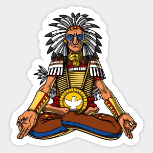 Native American Chief Meditation Sticker